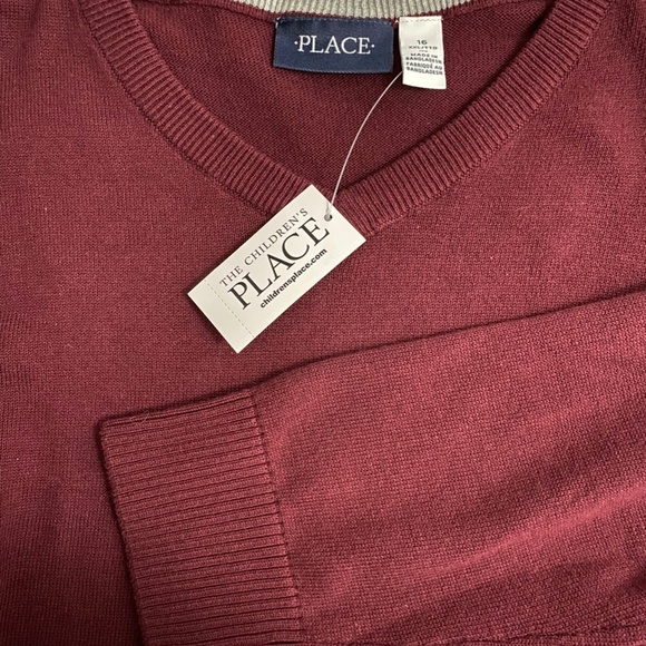 NWT Boy's 100% Cotton V-Neck Sweater Size XXL (16) The Children's Place - Picture 5 of 5